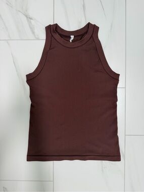 Athleta Renew Seamless Racerback Tank Top Chocolate Brown
